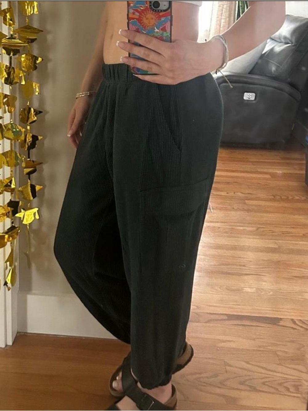 Dark green Aerie cargo sweats
